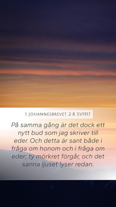 1 Johannesbrevet 2:8 SV1917 Bible Verse Image