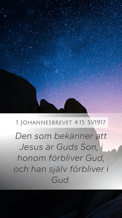1 Johannesbrevet 4:15 SV1917 Bible Verse Image