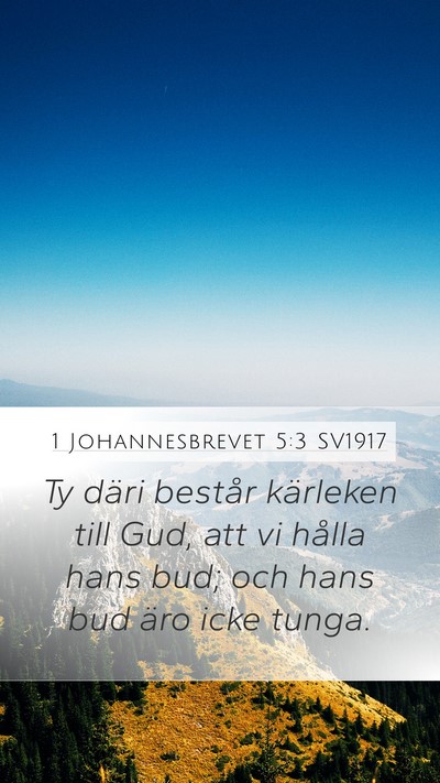 1 Johannesbrevet 5:3 SV1917 Bible Verse Image