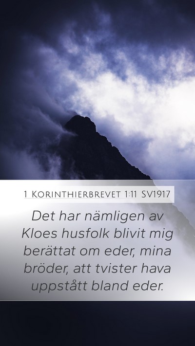 1 Korinthierbrevet 1:11 SV1917 Bible Verse Image