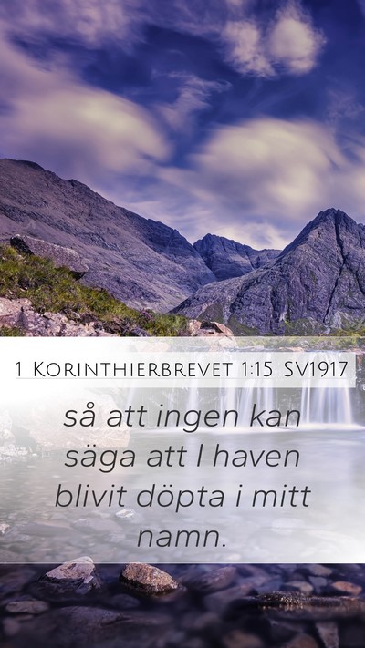 1 Korinthierbrevet 1:15 SV1917 Bible Verse Image