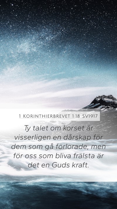 1 Korinthierbrevet 1:18 SV1917 Bible Verse Image
