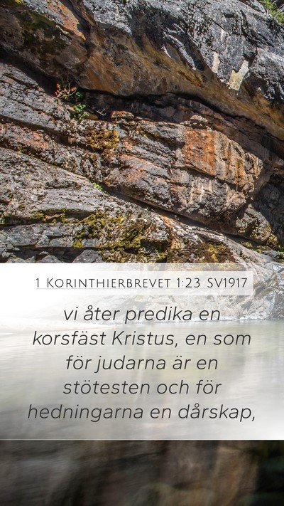 1 Korinthierbrevet 1:23 SV1917 Bible Verse Image