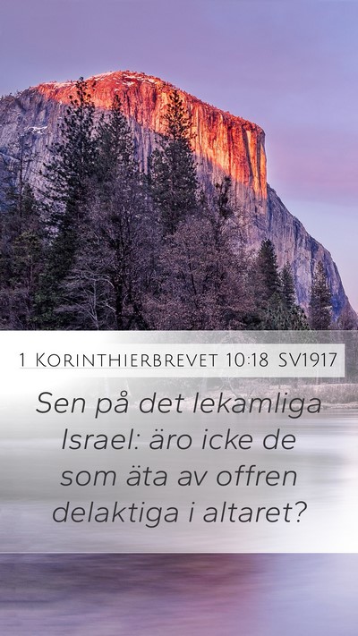 1 Korinthierbrevet 10:18 SV1917 Bible Verse Image
