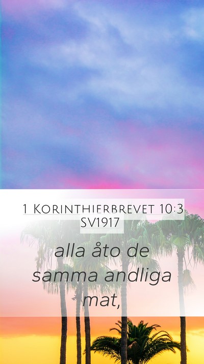 1 Korinthierbrevet 10:3 SV1917 Bible Verse Image