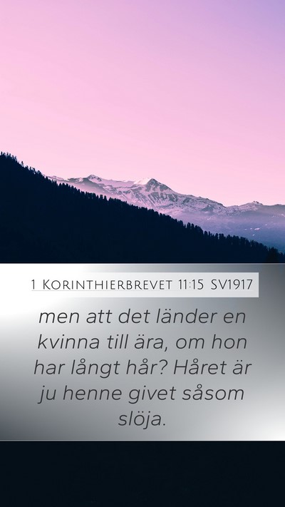1 Korinthierbrevet 11:15 SV1917 Mobile Phone Wallpaper - men att det länder en kvinna till ära, om hon - Mobile Bible Verse Wallpaper