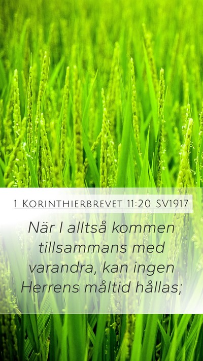 1 Korinthierbrevet 11:20 SV1917 Bible Verse Image