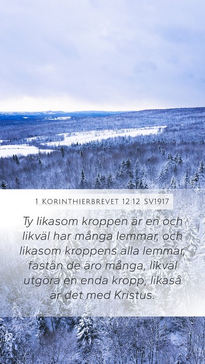 1 Korinthierbrevet 12:12 SV1917 Bible Verse Image