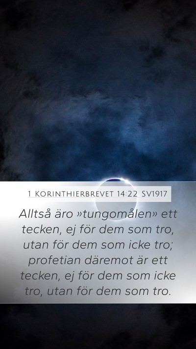 1 Korinthierbrevet 14:22 SV1917 Bible Verse Image