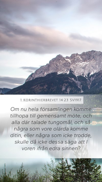1 Korinthierbrevet 14:23 SV1917 Bible Verse Image