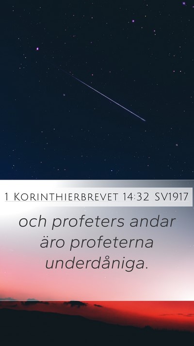 1 Korinthierbrevet 14:32 SV1917 Bible Verse Image