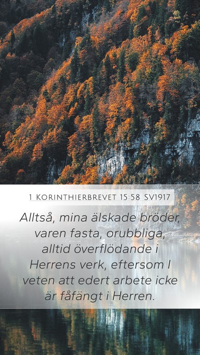 1 Korinthierbrevet 15:58 SV1917 Bible Verse Image