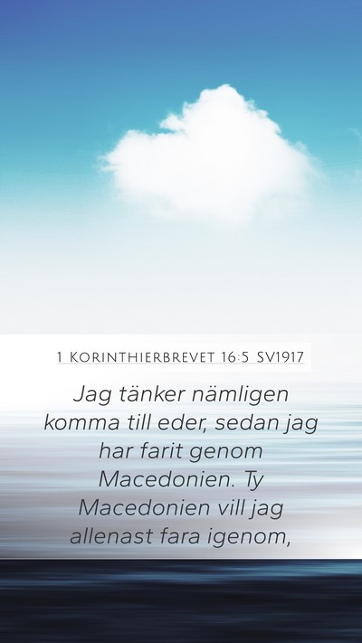 1 Korinthierbrevet 16:5 SV1917 Bible Verse Image