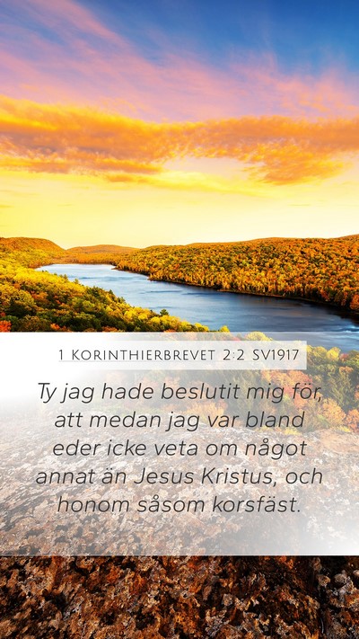 1 Korinthierbrevet 2:2 SV1917 Bible Verse Image