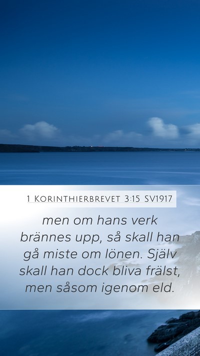 1 Korinthierbrevet 3:15 SV1917 Bible Verse Image