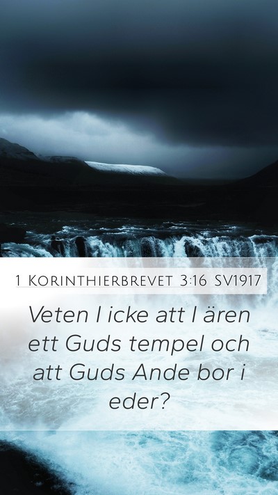 1 Korinthierbrevet 3:16 SV1917 Bible Verse Image
