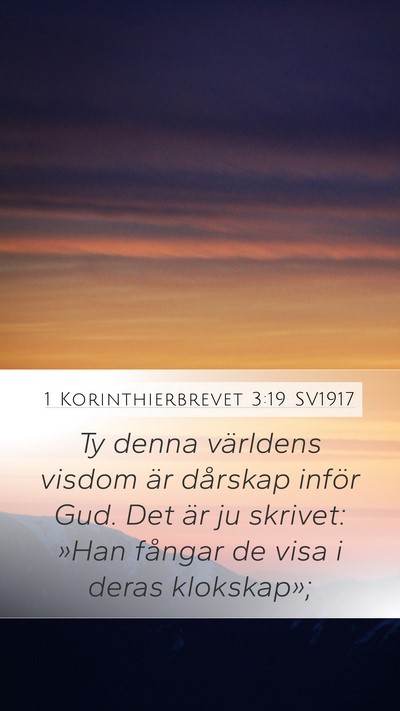 1 Korinthierbrevet 3:19 SV1917 Bible Verse Image