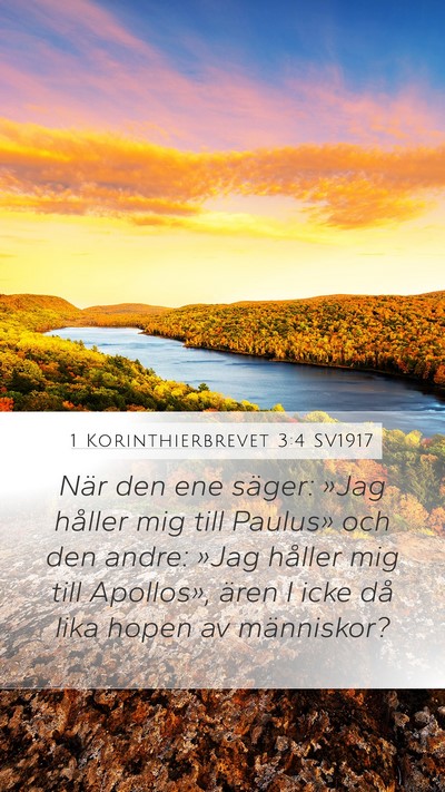 1 Korinthierbrevet 3:4 SV1917 Bible Verse Image