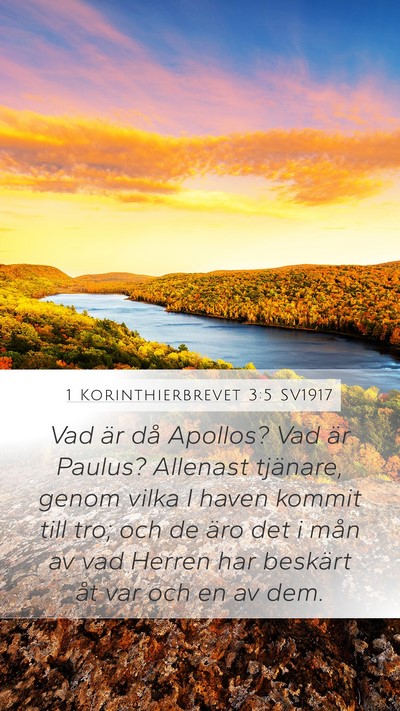 1 Korinthierbrevet 3:5 SV1917 Bible Verse Image