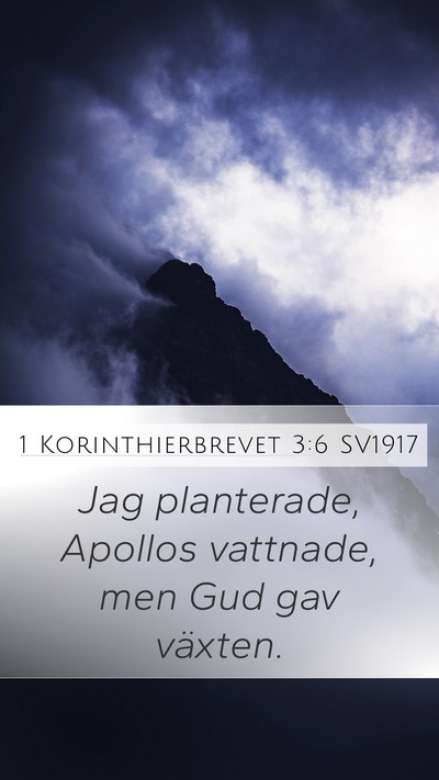 1 Korinthierbrevet 3:6 SV1917 Bible Verse Image