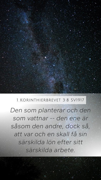 1 Korinthierbrevet 3:8 SV1917 Bible Verse Image