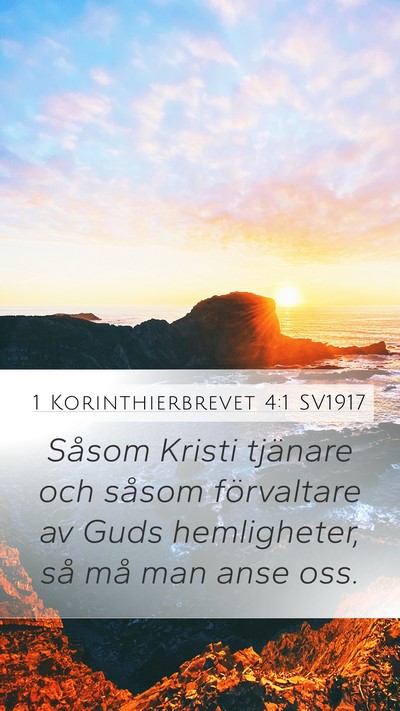 1 Korinthierbrevet 4:1 SV1917 Bible Verse Image