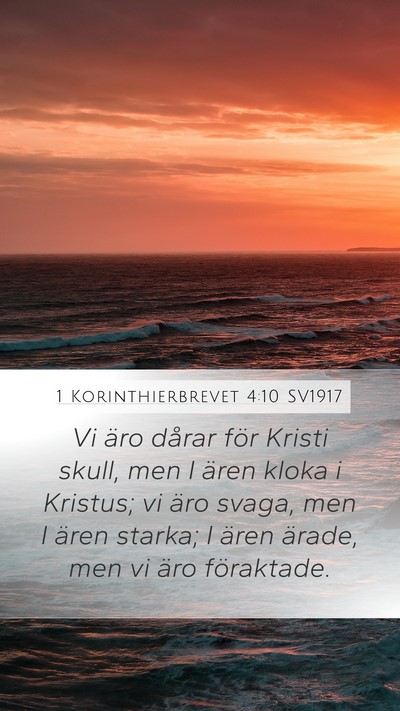 1 Korinthierbrevet 4:10 SV1917 Bible Verse Image