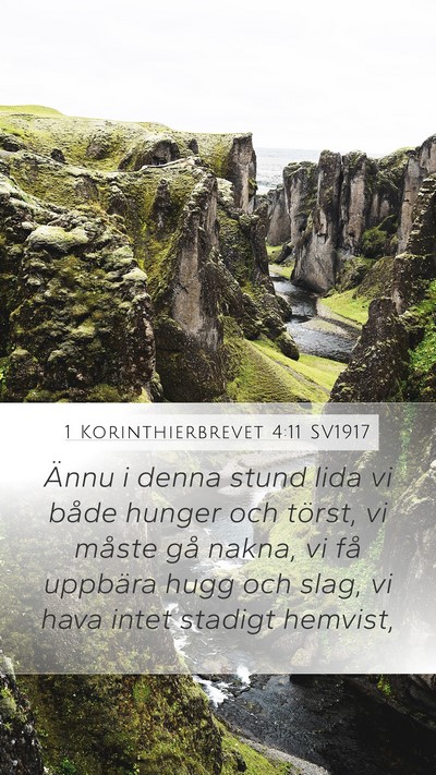 1 Korinthierbrevet 4:11 SV1917 Bible Verse Image
