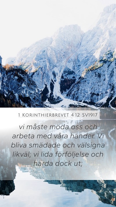 1 Korinthierbrevet 4:12 SV1917 Bible Verse Image