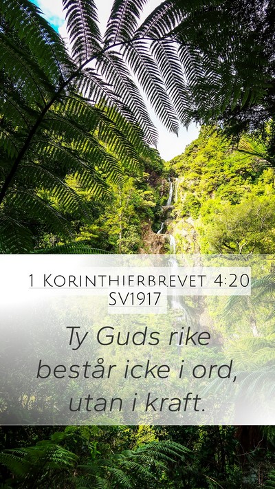 1 Korinthierbrevet 4:20 SV1917 Bible Verse Image
