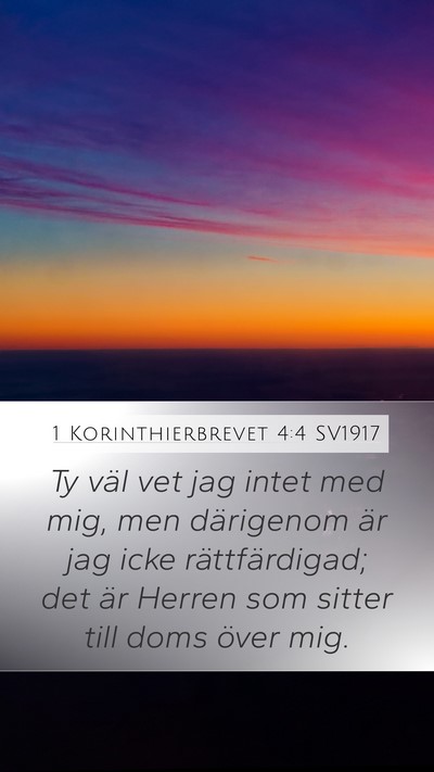 1 Korinthierbrevet 4:4 SV1917 Bible Verse Image