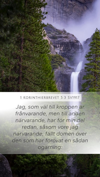 1 Korinthierbrevet 5:3 SV1917 Bible Verse Image