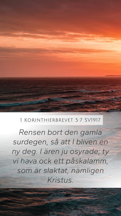 1 Korinthierbrevet 5:7 SV1917 Bible Verse Image