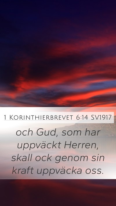 1 Korinthierbrevet 6:14 SV1917 Bible Verse Image