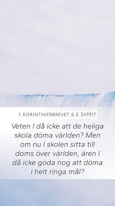 1 Korinthierbrevet 6:2 SV1917 Bible Verse Image