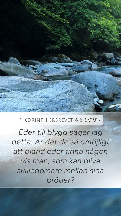 1 Korinthierbrevet 6:5 SV1917 Bible Verse Image