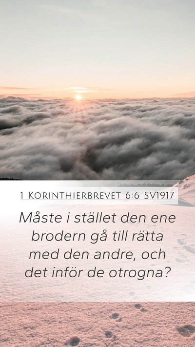 1 Korinthierbrevet 6:6 SV1917 Bible Verse Image
