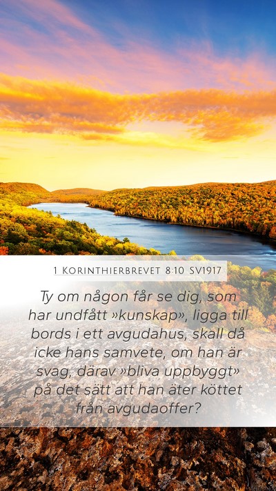 1 Korinthierbrevet 8:10 SV1917 Bible Verse Image