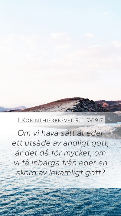 1 Korinthierbrevet 9:11 SV1917 Bible Verse Image