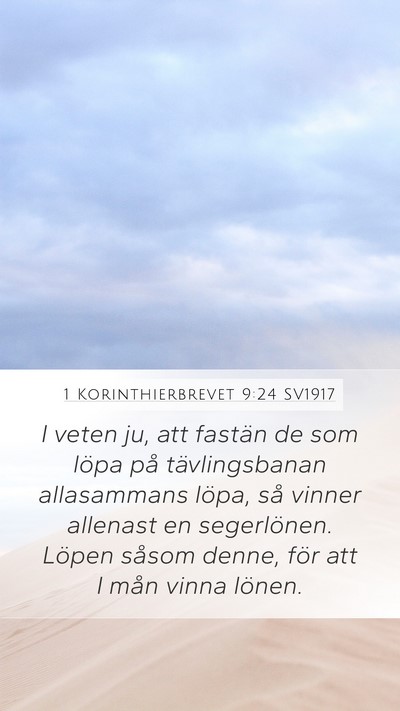 1 Korinthierbrevet 9:24 SV1917 Bible Verse Image