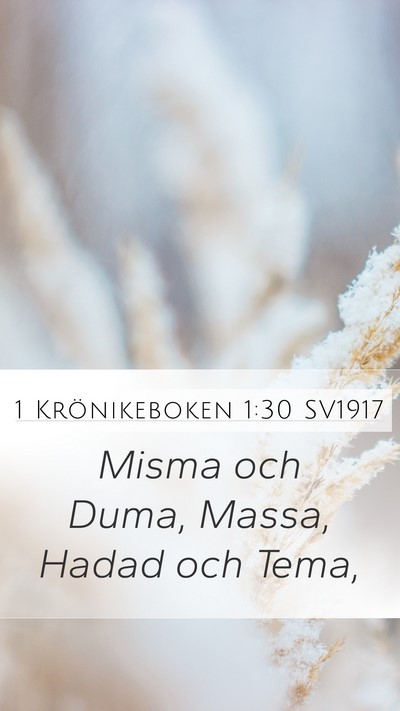 1 Krönikeboken 1:30 SV1917 Bible Verse Image