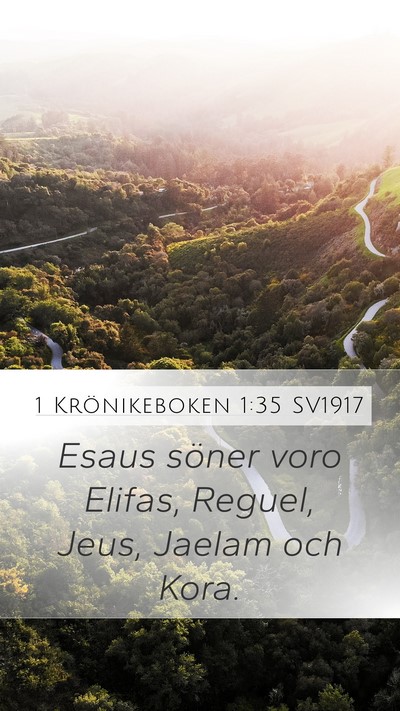 1 Krönikeboken 1:35 SV1917 Bible Verse Image
