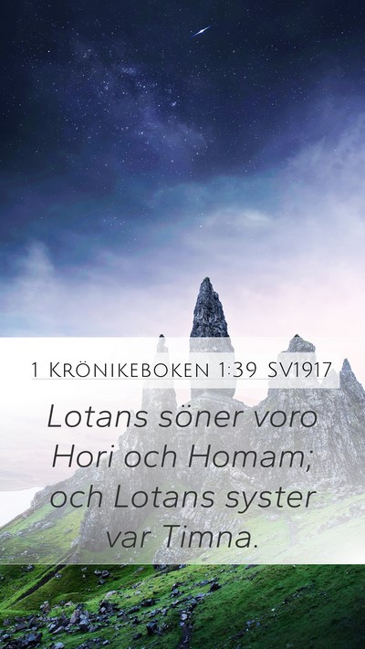 1 Krönikeboken 1:39 SV1917 Bible Verse Image