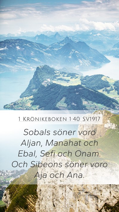 1 Krönikeboken 1:40 SV1917 Bible Verse Image