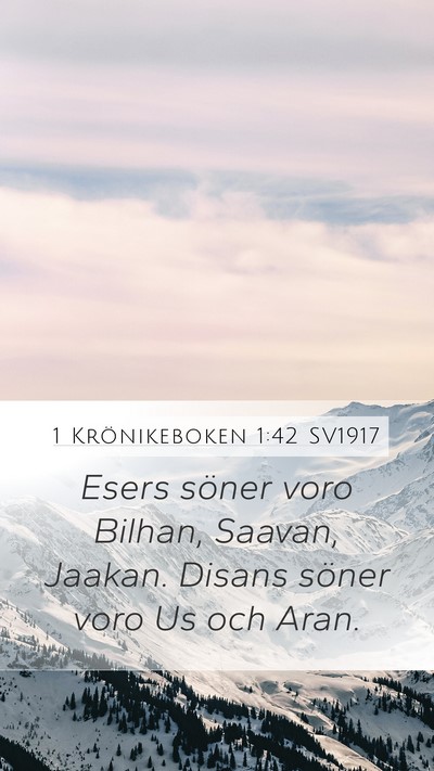 1 Krönikeboken 1:42 SV1917 Bible Verse Image