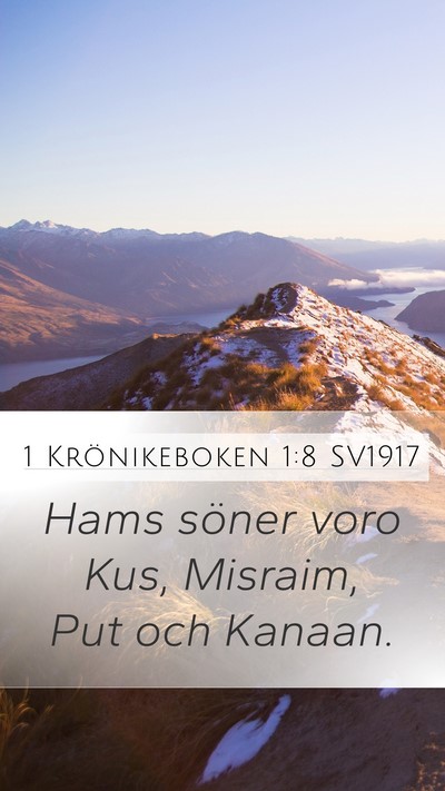 1 Krönikeboken 1:8 SV1917 Bible Verse Image