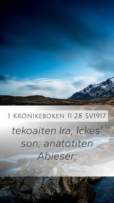 1 Krönikeboken 11:28 SV1917 Bible Verse Image