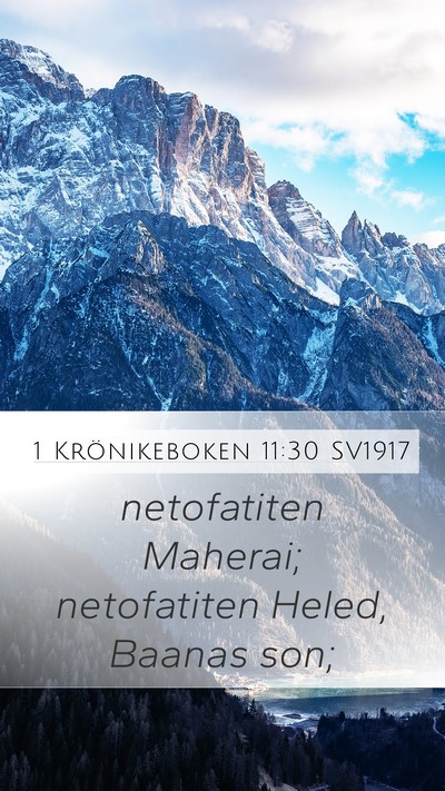 1 Krönikeboken 11:30 SV1917 Bible Verse Image