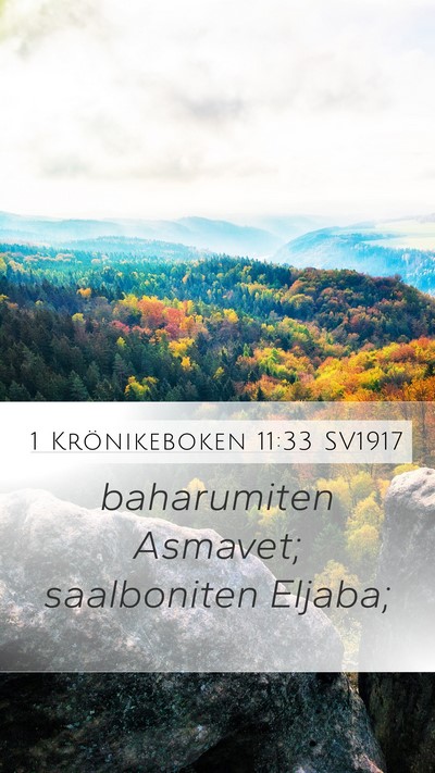 1 Krönikeboken 11:33 SV1917 Bible Verse Image