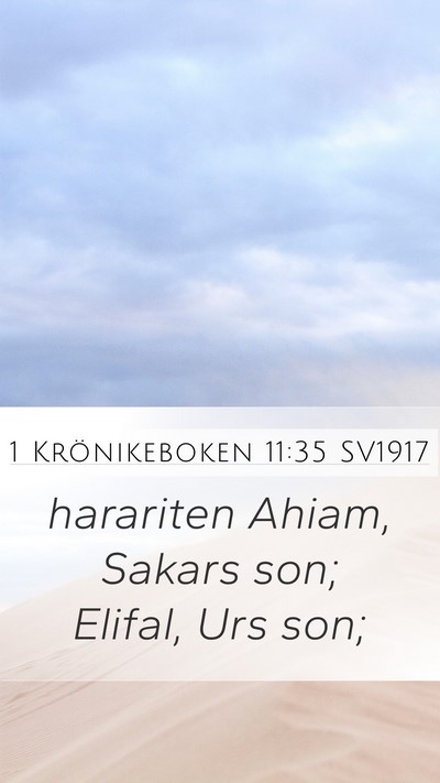 1 Krönikeboken 11:35 SV1917 Bible Verse Image